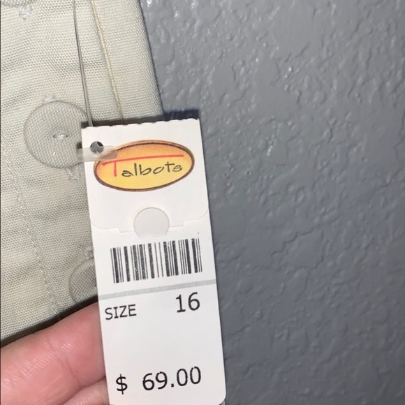 NWT Talbots linen White/ Cream Pants - Picture 4 of 9